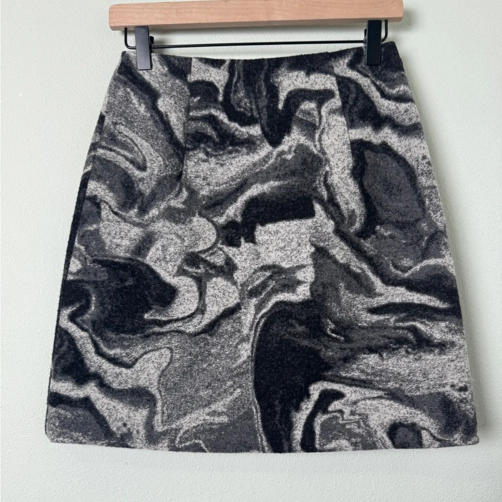 HOLZWEILER Wool Blend Bella Mini Skirt w/ Slit Grey Mix Size XS